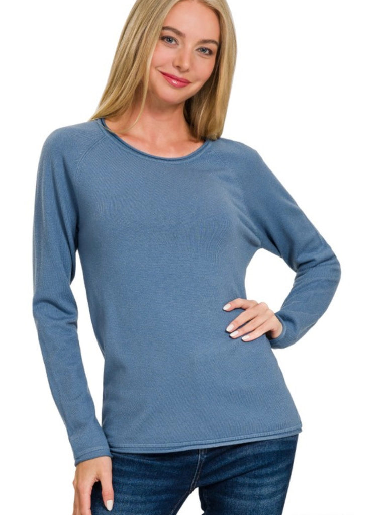 Lesley Basic Sweater - Dusty Blue