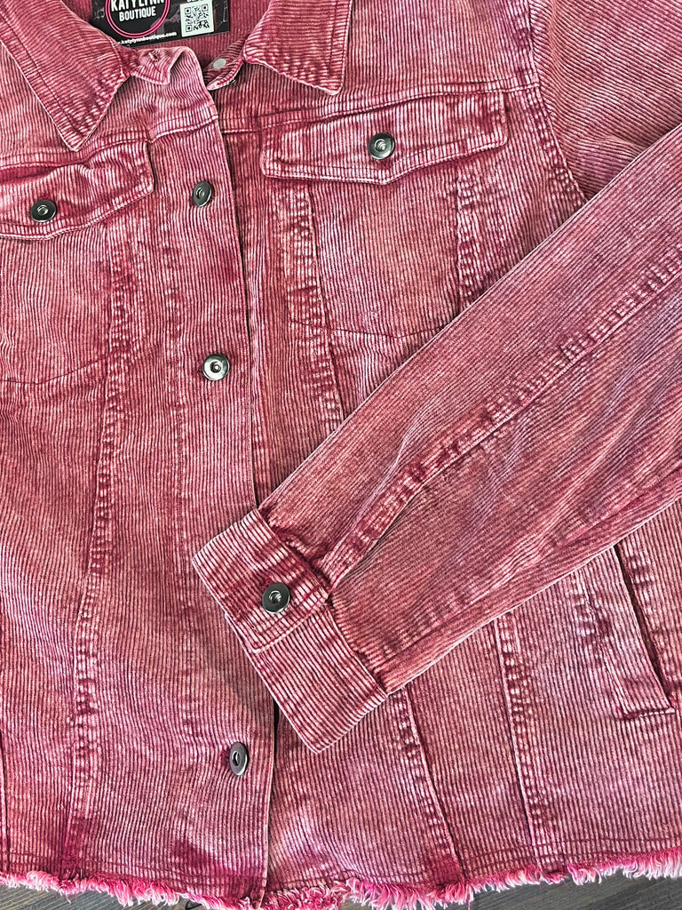 Madylyn Corduroy Jacket - Burgundy