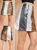 Dee Faux Leather Mini Skirt - Silver/Mocha