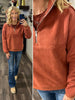 Teri Fleece Accent 1/4 Zip - Rust