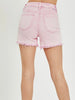 Alexa Light Pink Acid Wash Shorts