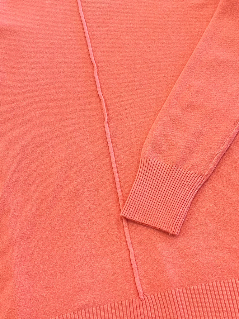 Ada Center Seam Sweater - Coral