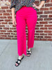 April Wide Leg Stretch Denim - Hot Pink