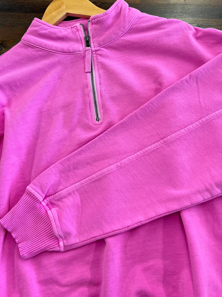 Bea Quarter Zip - Hot Pink