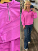 Bea Quarter Zip - Hot Pink