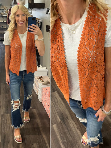 Shellie Lace Sleeve Tops - Orange Sherbet