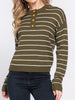 Lorraine Slim Fit Button-Up Sweater - Olive