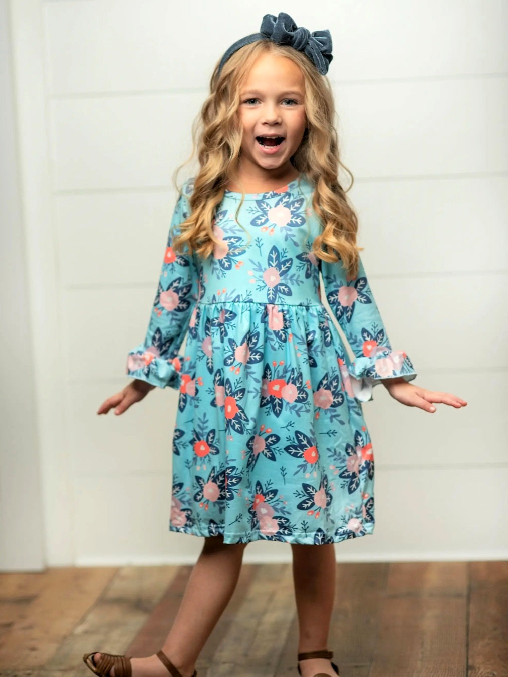 Claire Floral Flare Sleeve Dress - KIDS – Katy Lynn Boutique